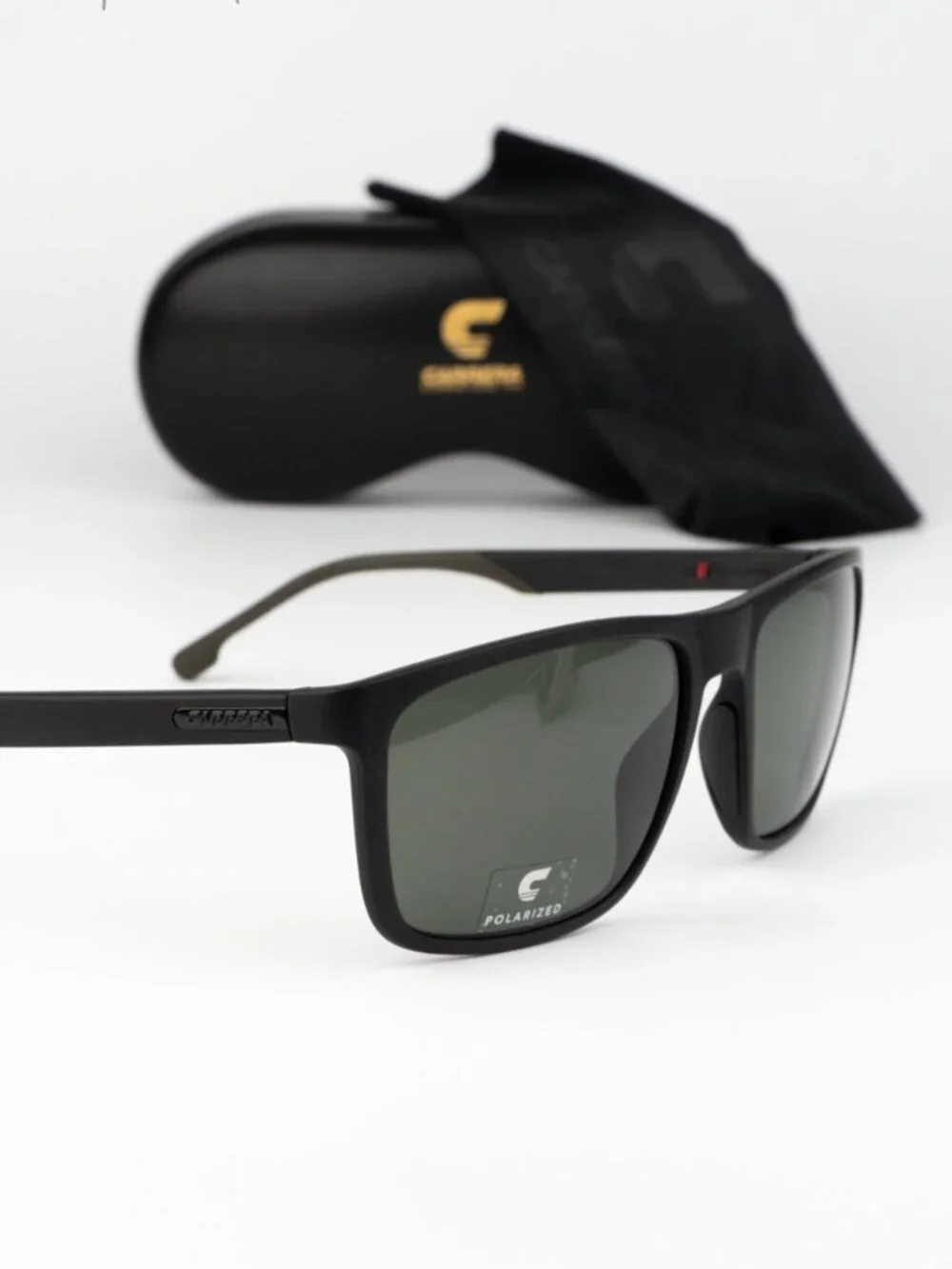 Carrera Women Sunglasses Black Green Polar Rectangle CARRERA 8047/S 07ZJ UC NEW